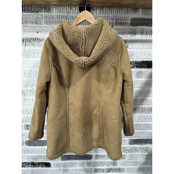 LL Bean Hooded Coat Sherpa Lined Toggle Closure Womens Size Medium Brown 0 GHP5 - Picture 13 of 13